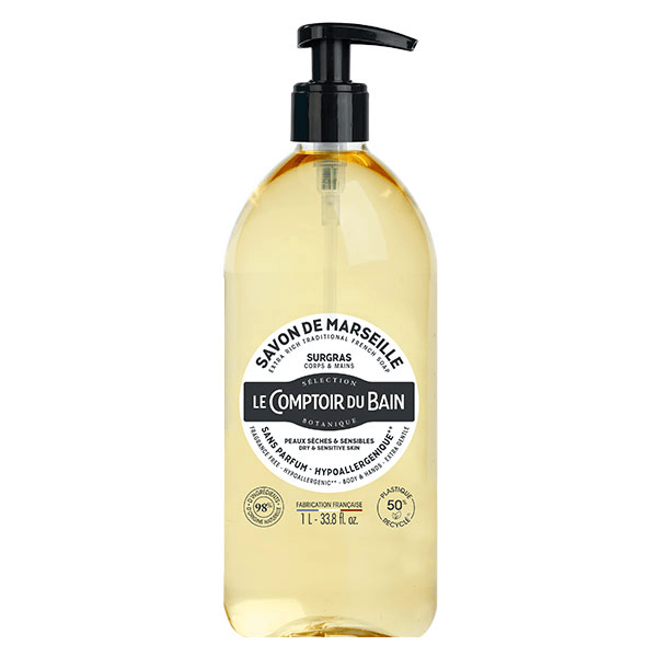 Savon de Marseille Surgras Sans Parfum 1L