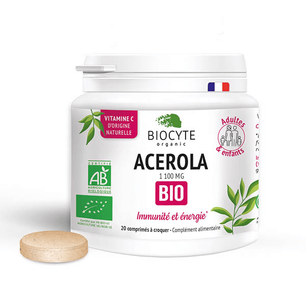 Acérola 1100mg Bio Immunité & Energie 20 comprimés à croquer