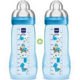 Biberon 2ème Âge 330ml x 2 Turquoise