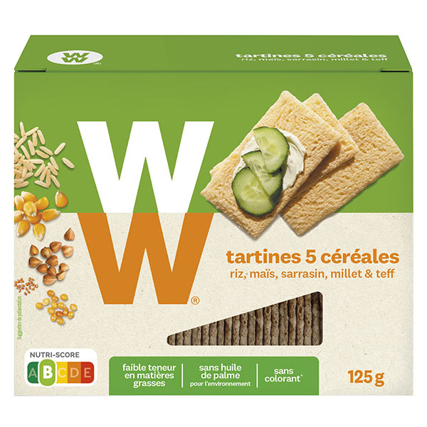 Tartines Craquantes Aux 5 Céréales Teneur Réduite En Matières Grasses 125G