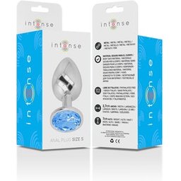 Plug Anal en Métal avec Cristal Bleu Taille S 1ut