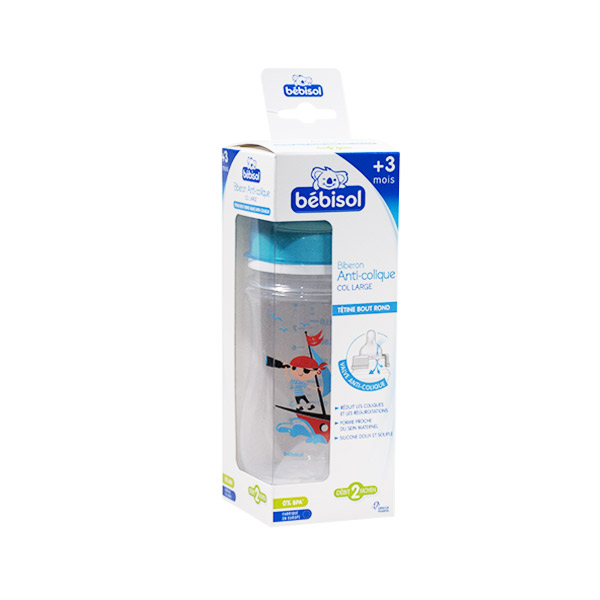 Biberon Anti Colique Silicone Col Large +3m Pirate 240ml