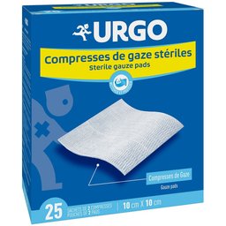 Compresses stériles de gaze 10 cm x 10 cm