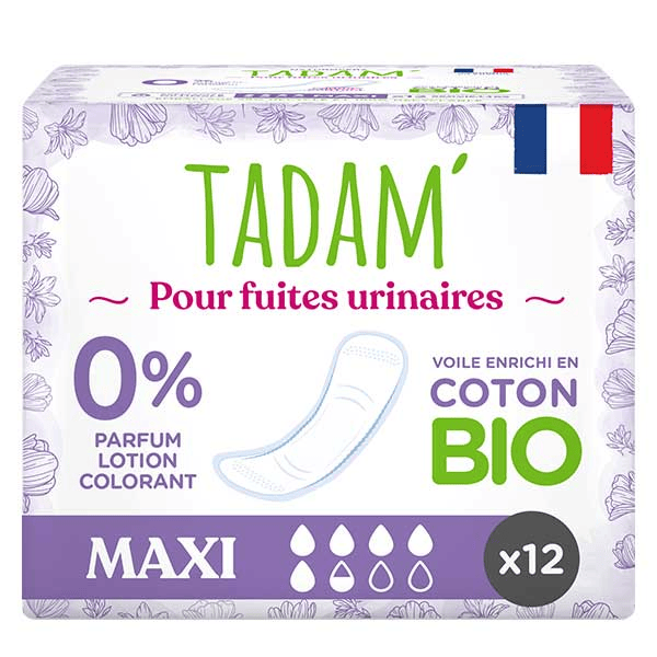 Fuites Urinaires Serviette Maxi 12 unités