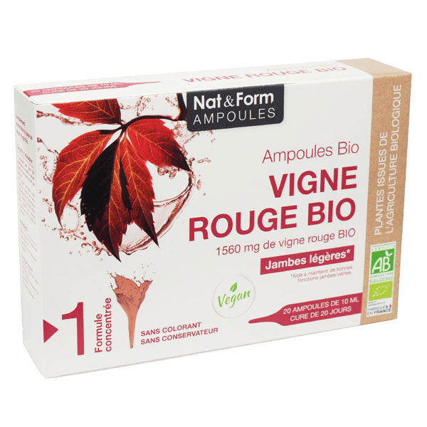 Ampoules Vigne Rouge Bio 20 unités