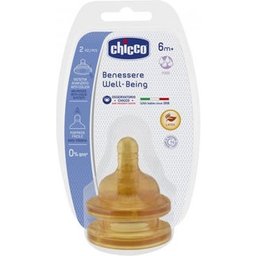 Tétine Well-Being Látex +6m 2uds