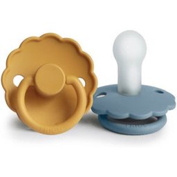 Daisy Silicone Pacifier Honey Gold Glacier Blue 0M+ 2uts