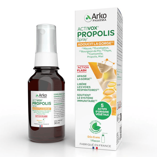Activox Spray Gorge Eucalyptus Thym Camomille Propolis Miel 30ml