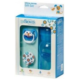 Dr Browns Pack Blue Biberon 270ml + Sucette & Broche cadeau