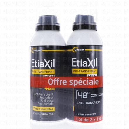 déodorant men anti-transpirant controle 48h lot de 2 sprays 150ml