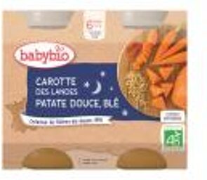 Carotte Des Landes Patate Douce de France Blé Dès 6 Mois 2 x 200 g - Carton 2 pots de 200 g