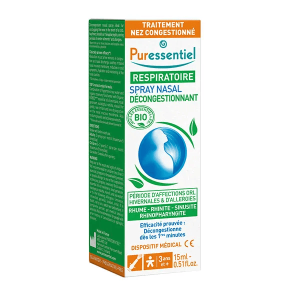 Respiratoire Spray Nasal Décongestionnant aux Huiles Essentielles Bio 15ml