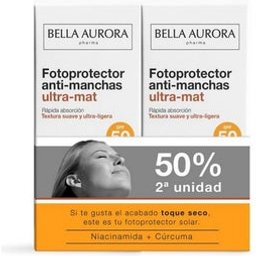 Ultra-Mat Protector Solar Facial Anti-Manchas SPF50 Piel Grasa 2x50ml