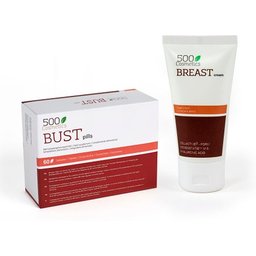 500Cosmetics Packs Breast Para El Pecho 60caps + Crema 100ml