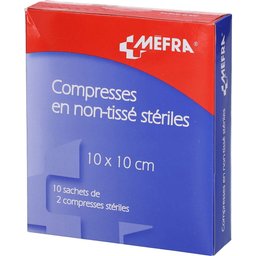 Compresses Stériles Non Tissé 10x10cm 2x10 Sachets