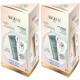Trio masques d'Argile (blanche, verte, jaune)
