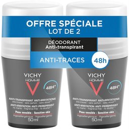 Homme Déodorant à Bille pour Homme Peaux Sensibles 2 x 50ml