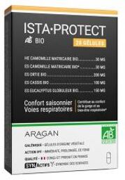 Synactifs Istaprotect® Bio - Respiration - Cassis Ortie Eucalyptus Camomille Huile Essentielle Camomille - 20 Gélules - Boîte 20 gélules