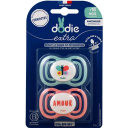Extra Sucette Anatomique +18M F4 Fine Rose 2 uts