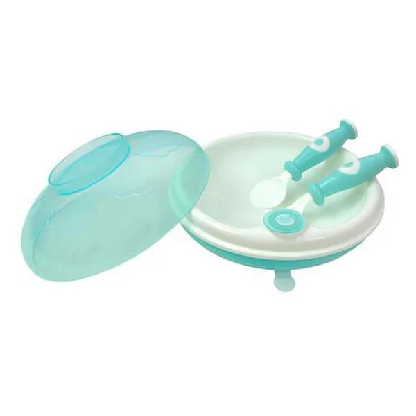 Assiette Garde au chaud avec couvercle et couverts Coloris Mint
