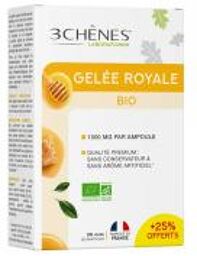 Gelée Royale 1000 mg Bio 20 Unités - Boîte 20 Ampoules de 10 ml