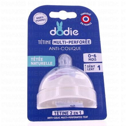 Tétine multi-perforée anti-colique 0/6 mois débit 1