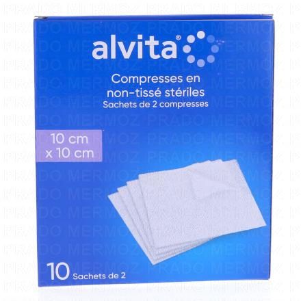Compresses en non-tissé stériles taille 10 * 10cm - 10 sachets de 2 compresses