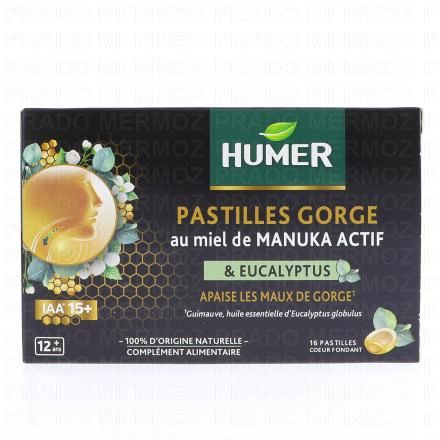 Pastilles Gorge au Miel de Manuka Actif et eucalyptus x16 pastilles