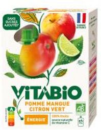 Mangue Pomme Citron Vert Bio 4 Gourdes de 100 g - Boîte 4 gourdes de 100 g