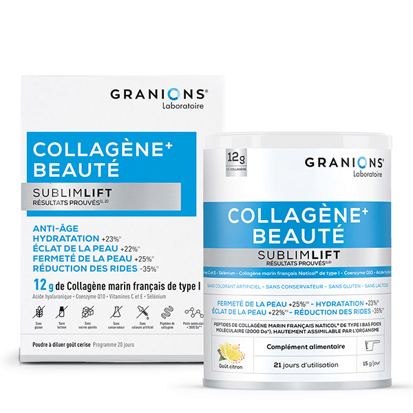 Granions SublimLift Collagène Marin, Acide Hyaluronique - Goût Citron 315g