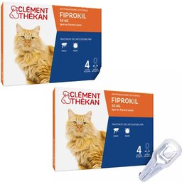 Clement Thekan Anti-Puces Anti-Tiques Chats 1kg et +  4 Pipettes
