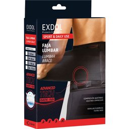 Elastic Breathable Black Lumbar Girdle T-XL 1ud