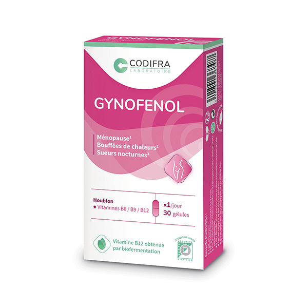 Gynofenol Ménopause, Bouffées de chaleur et Sueurs nocturnes 30 gélules