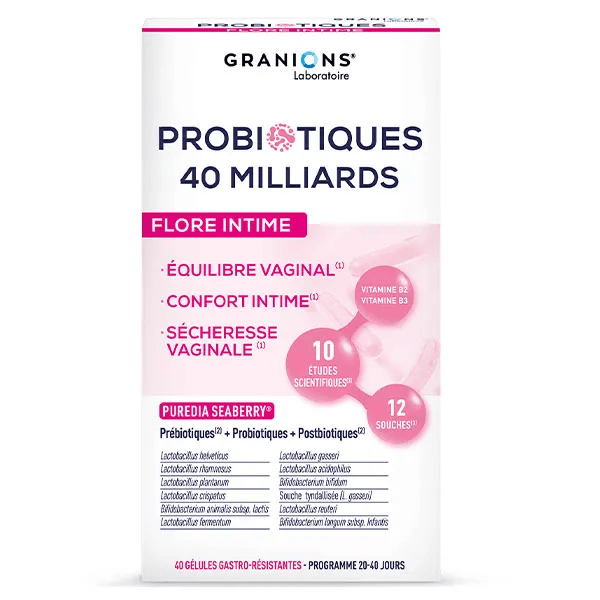 Probiotiques 40 Milliards Flore Intime Confort Intime 40 Gélules