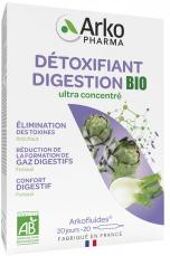 Arkofluides Détoxifiant Digestion Bio 20 Ampoules - Boîte 20 ampoules de 10 ml