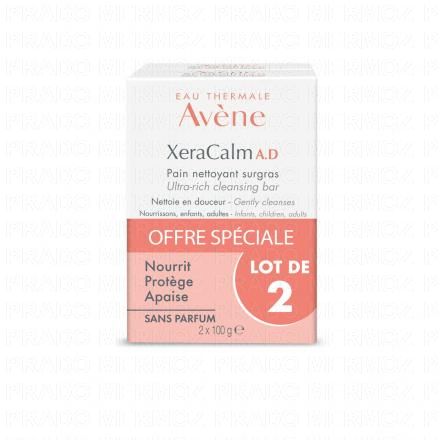 AVÈNE Xeracalm A.D Pain nettoyant surgras lot de 2 x100g