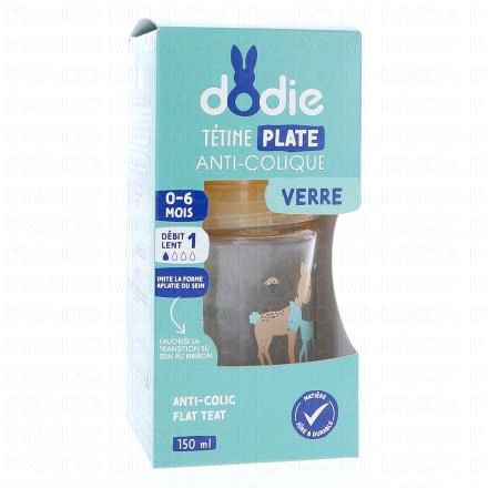 Biberon Sensation+ en verre anti-colique tétine plate 150ml biche