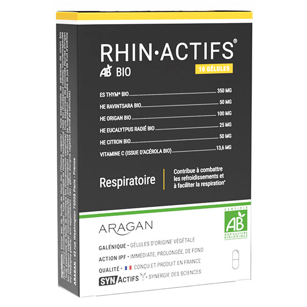 Aragan - - Rhinactifs® BIO - Respiration - Thym - 10 gélules