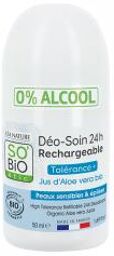 Déo-Soin 24H Rechargeable Jus d'Aloe Vera Roll-On Biologique 50 ML - Flacon-Bille 50 ml