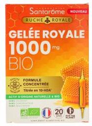 Ruche Royale Gelée Royale 1000 mg 20 Ampoules de 10 ml - Boîte 20 ampoules de 10 ml