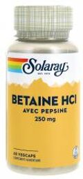 Bétaïne HCl avec Pepsine 250 mg 60 Capsules Végétales - Pot 60 capsules