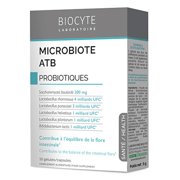 Microbiote ATB Probiotiques Equilibre Flore Intestinale 10 gélules