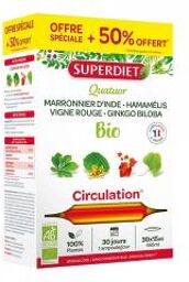 Quatuor Vigne Rouge Circulation Bio 20 Ampoules + 10 Ampoules Offertes - Boîte 30 ampoules
