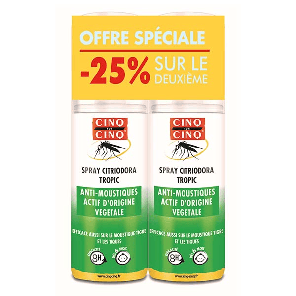 Spray Anti-Moustiques Actif origine végétal  - Lot de 2 x 100ml