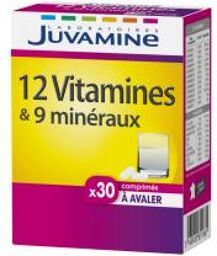 12 Vitamines + 9 Minéraux 30 Comprimés à Avaler - Boîte 30 Comprimés