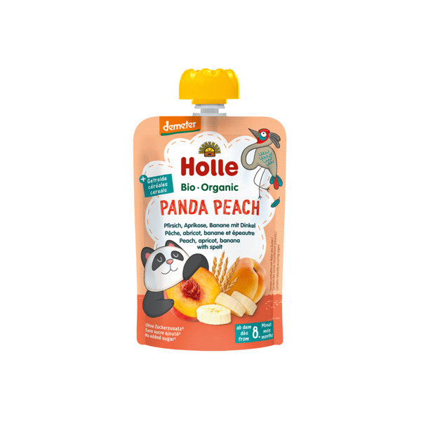 Gourde Pouchy Pêche Abricot Banane Epeautre +8m 100g