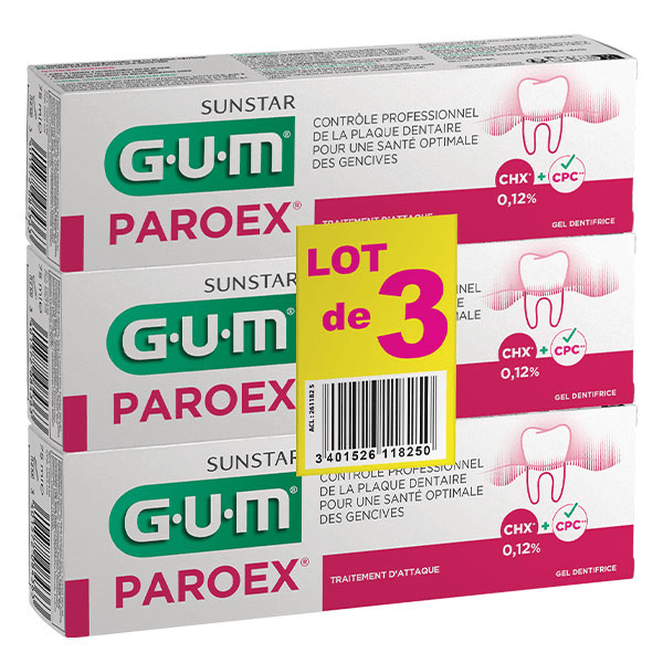 Dentifrice Paroex Gencives Lot de 3 x 75ml