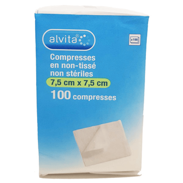 Compresse Non-Tissée Non Stérile 7,5 x 7,5cm 100 unités