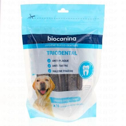 Hygiène Bucco-dentaire - Triodental Grands chiens > 30kg lamelles x15