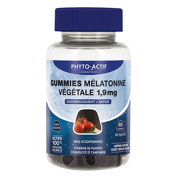 Sommeil et stress Gummies Mélatonine Végétale 1,9mg 60 gummies
